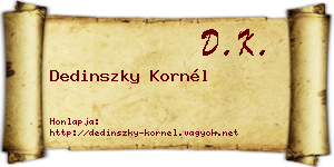 Dedinszky Kornél névjegykártya