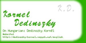 kornel dedinszky business card